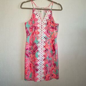 Lilly Pulitzer Womens size 2 Pearl Shift dress ‎ Poolside Blue Love Birds Whimsy